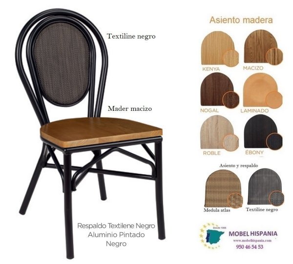 8034 silla Negro respaldo atlas asiento macizo 01