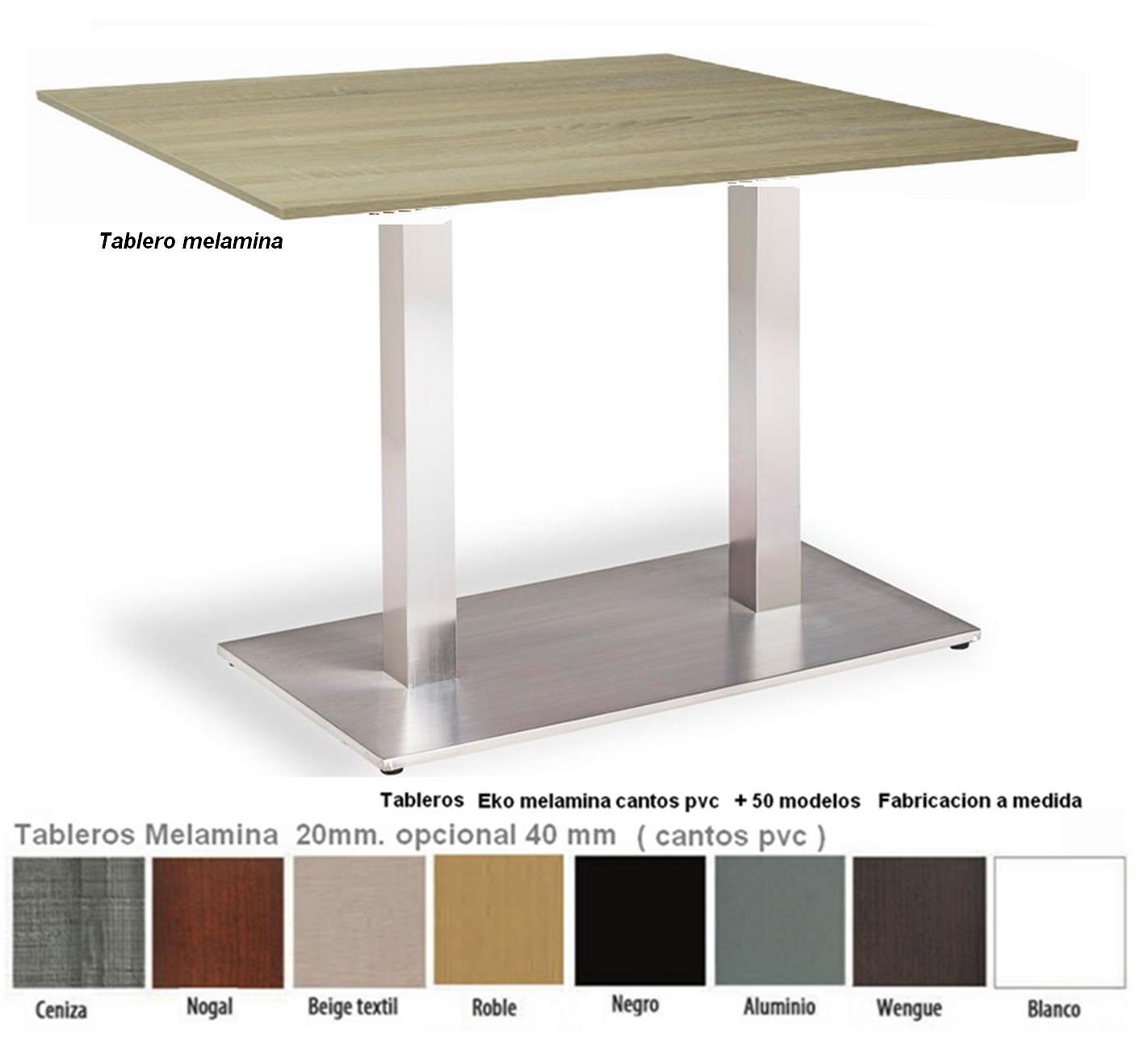 8933 Mesa doble columna inoxidable melamina mobel hispania