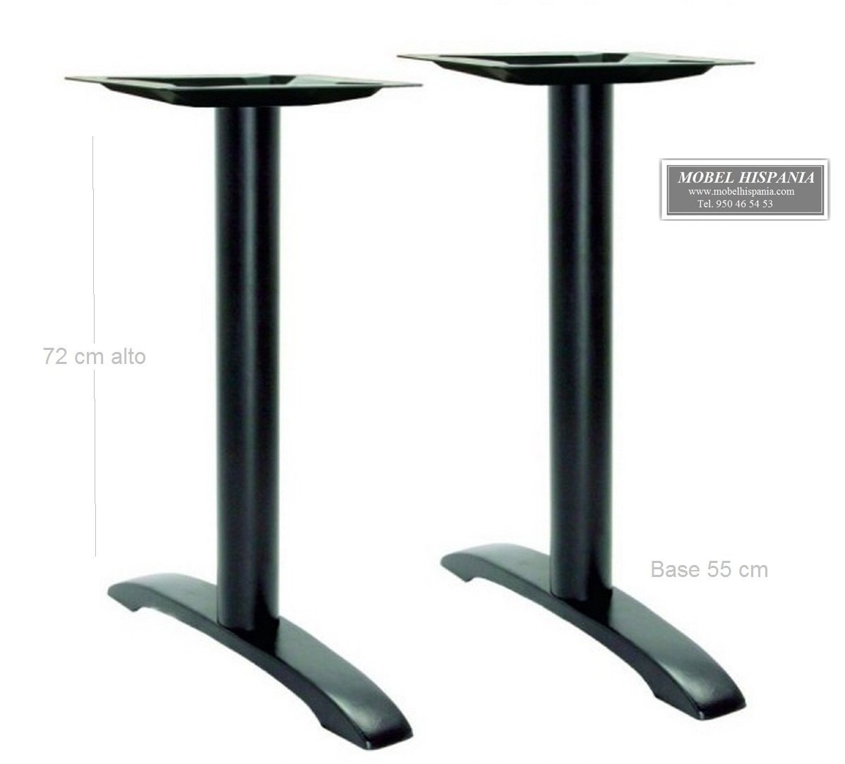 9929 pie de mesa doble columna negro hosteleria