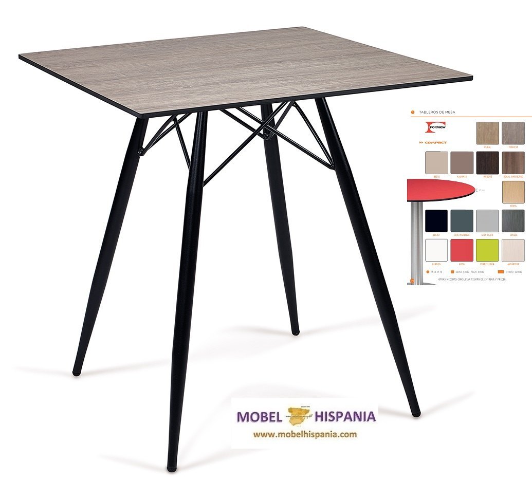 DAKOTA silla acero negro asiento macizo 10 1