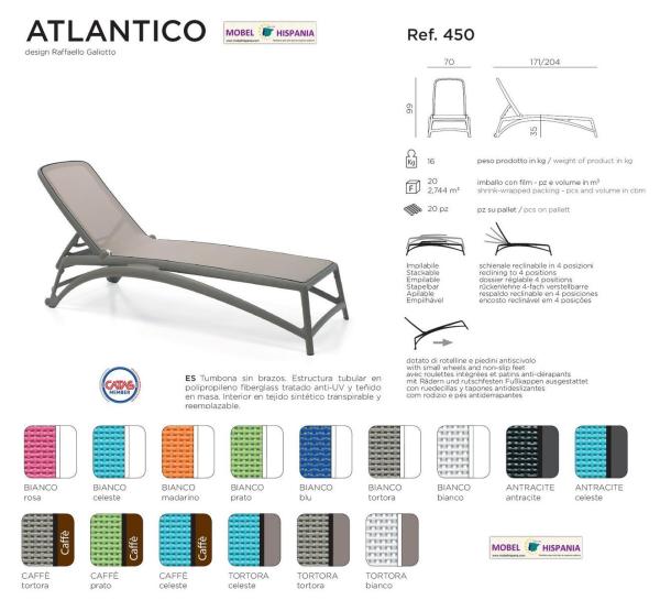 ATLANTICO BRAZOS Tumbona polipropileno tortora 2 12