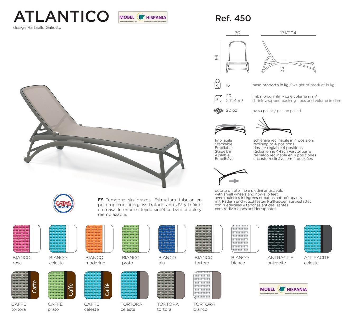 ATLANTICO Tumbona polipropileno cafe textiline tortora 03