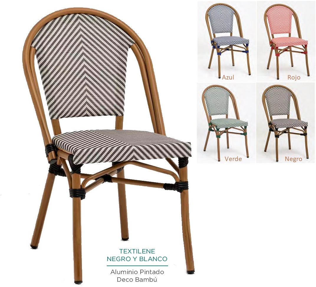 8029 Silla aluminio deco textiline blanco azul 01