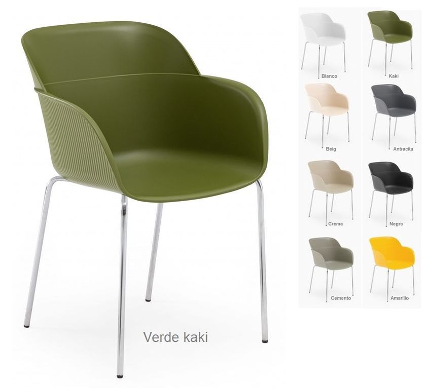 SHELL sillon cromado kaki 2 2