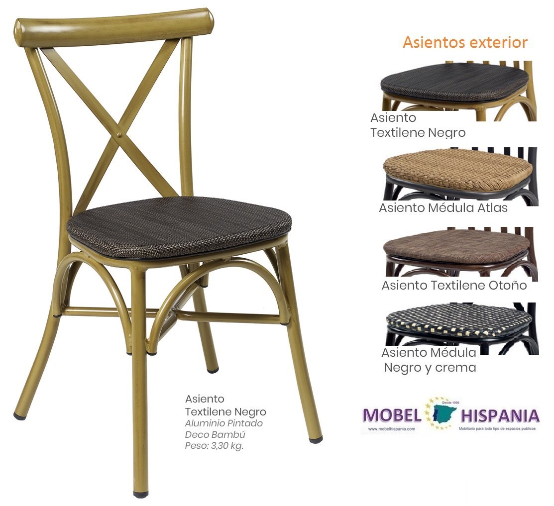 163 silla aluminio deco nogal asiento medula negra crema 05 2