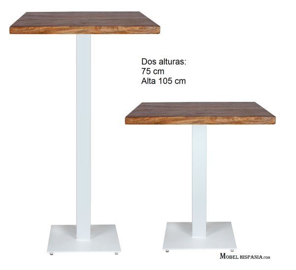 FERRO mesa alta blanca tapa madera 01