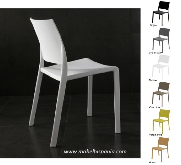 Fiona negra silla apilable mobelhispania 01 1