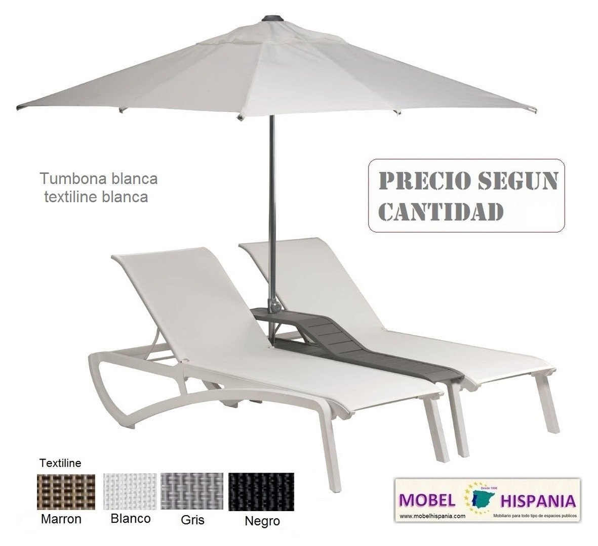 SUNSET tumbona doble gris blanca negro negro 05