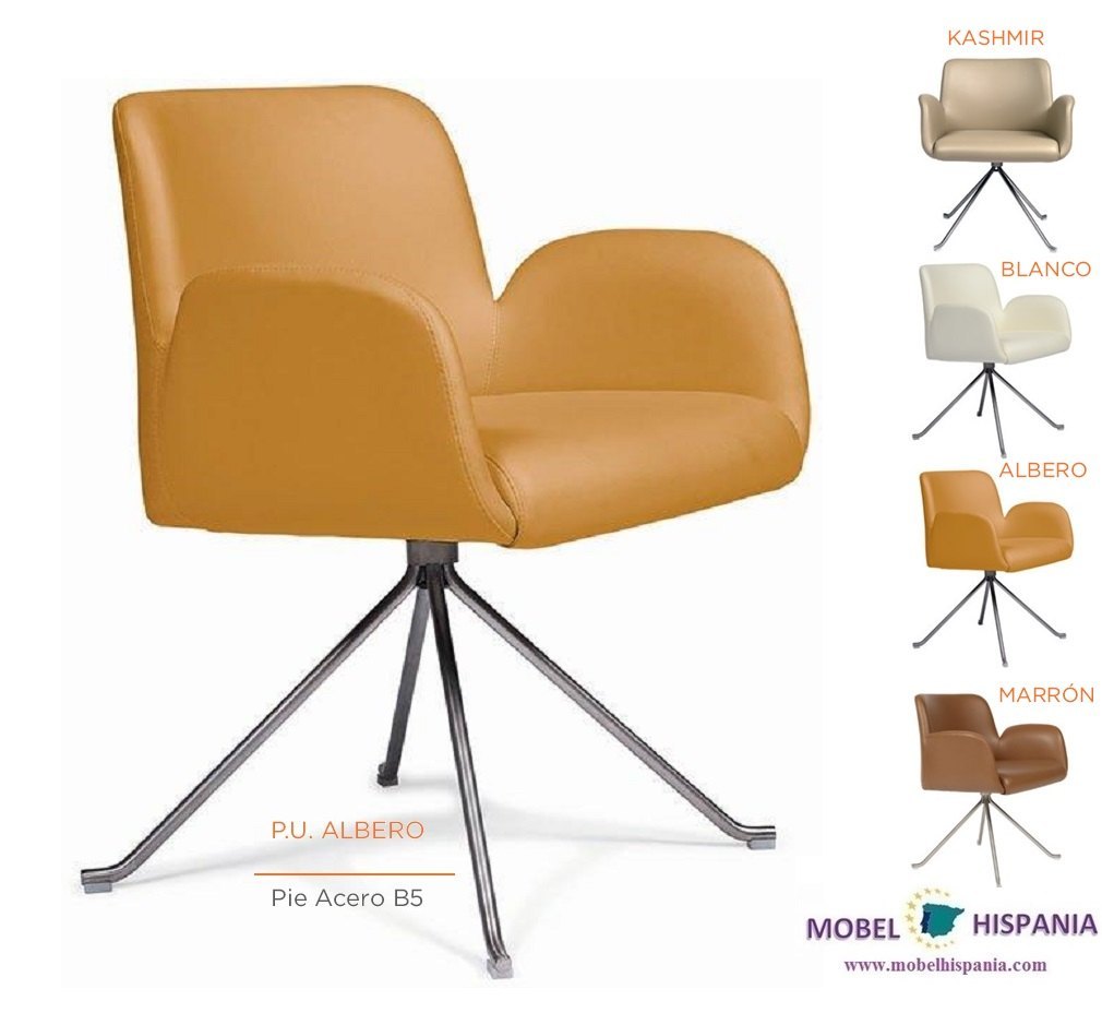 6618 pie acero asiento tapizado albero 1