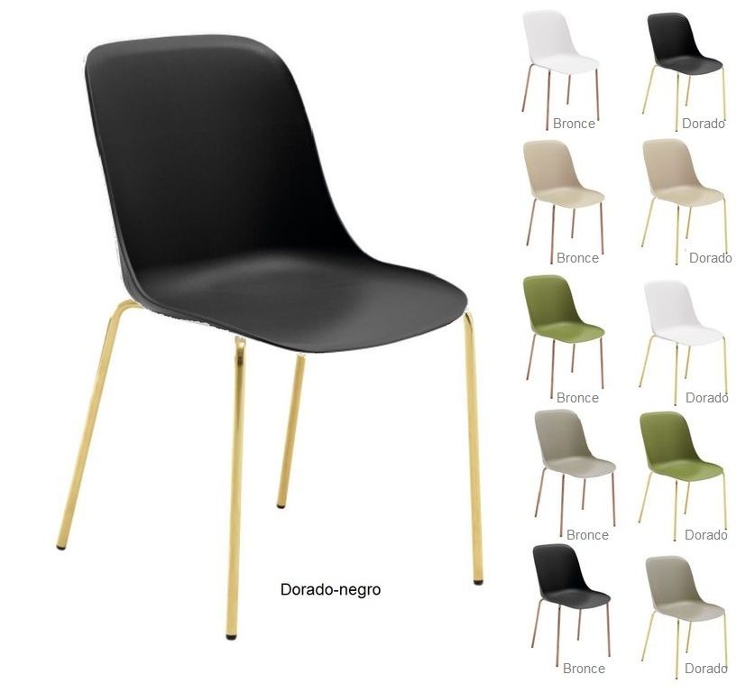 SHELL silla dorado negro