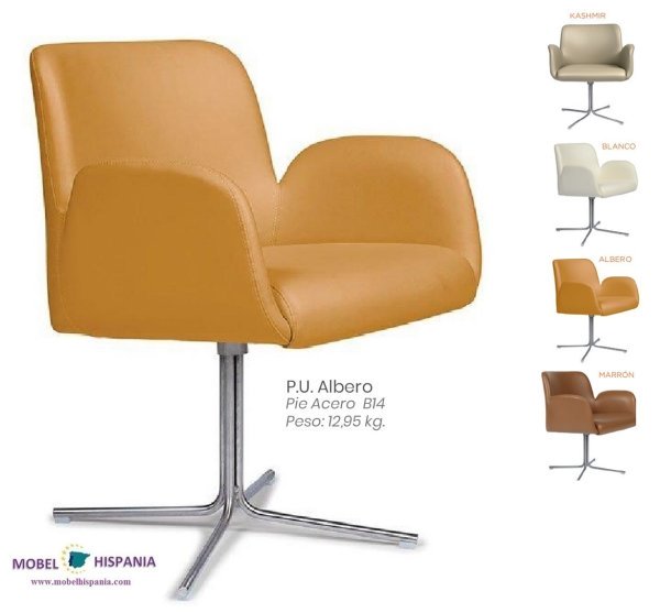 6617 pie acero asiento tapizado albero 1