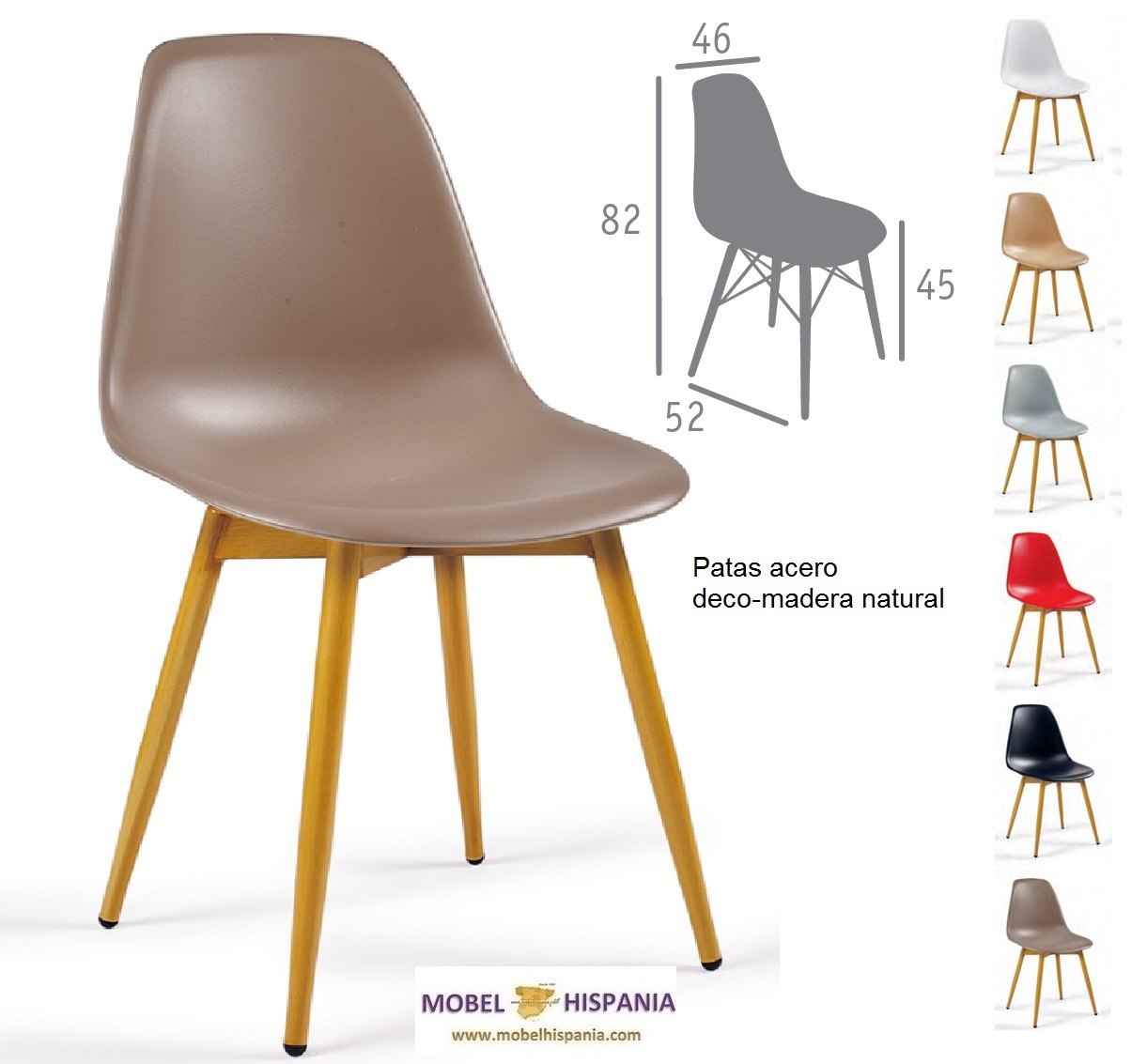 PICASSO silla p4 deco madera natural carcasa roja 02 2