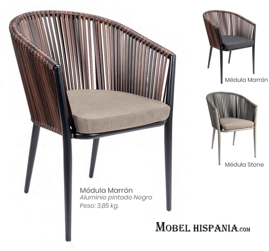 4022 sillon aluminio negro medula marron 1