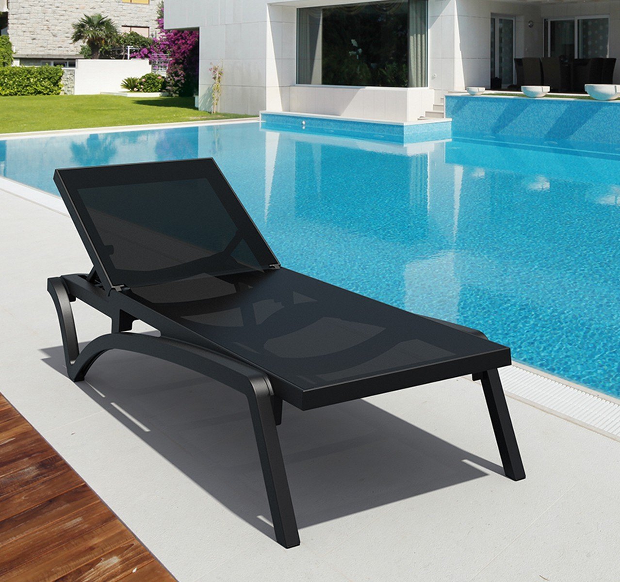 capri tumbona resina textiline negra mobel hispania