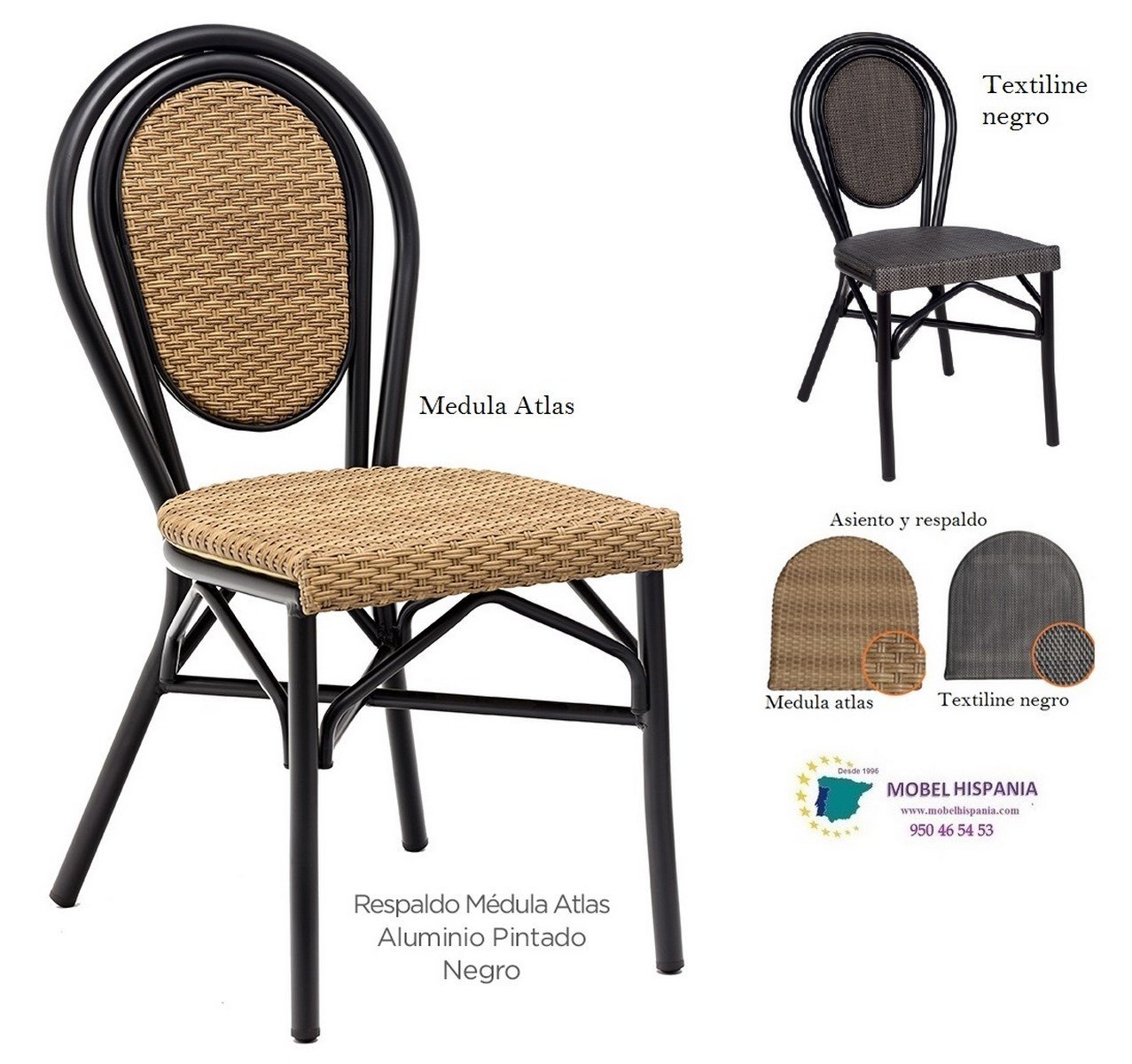 8034 silla negro respaldo atlas asiento medula atlas