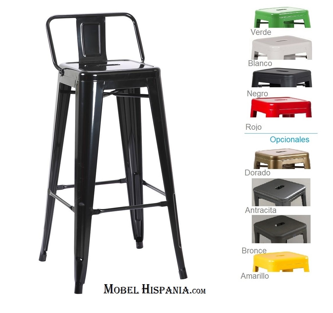 SOHO negro taburete metalico tolix industrial 06