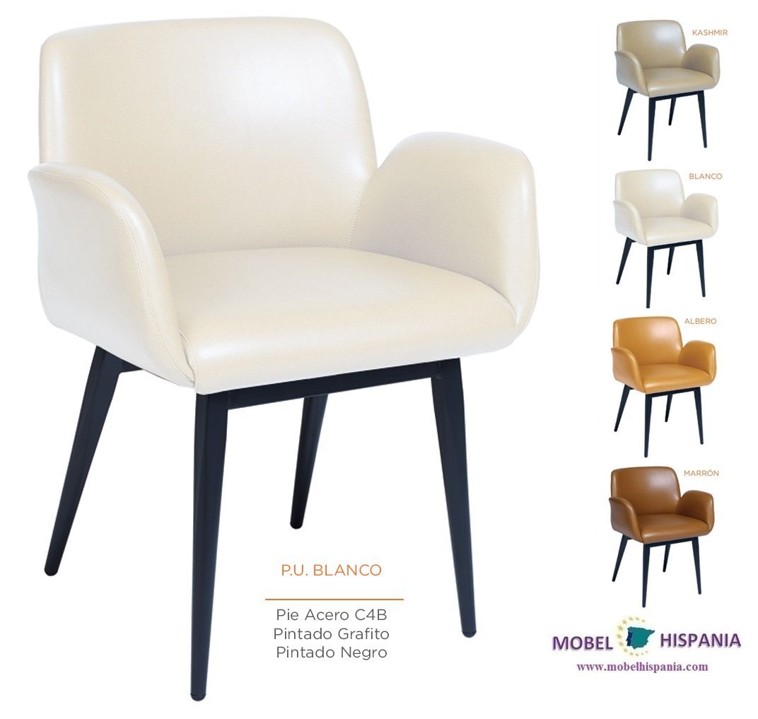 6638 sillon metal grafito tapi blanco 1