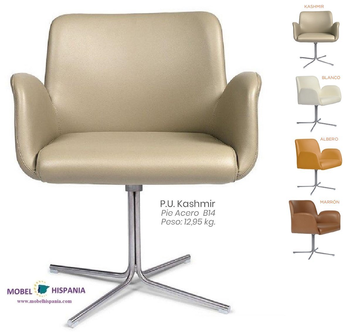 6617 pie acero asiento tapizado kashmir 1