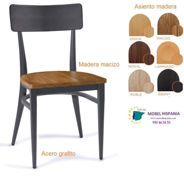 188 silla metal negro roble 01 1
