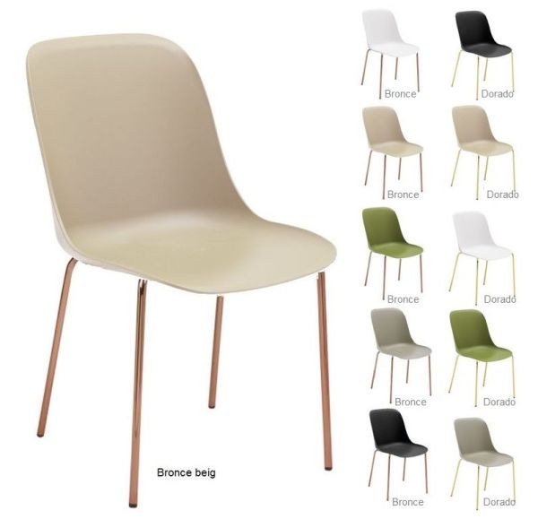 SHELL silla bronce beig