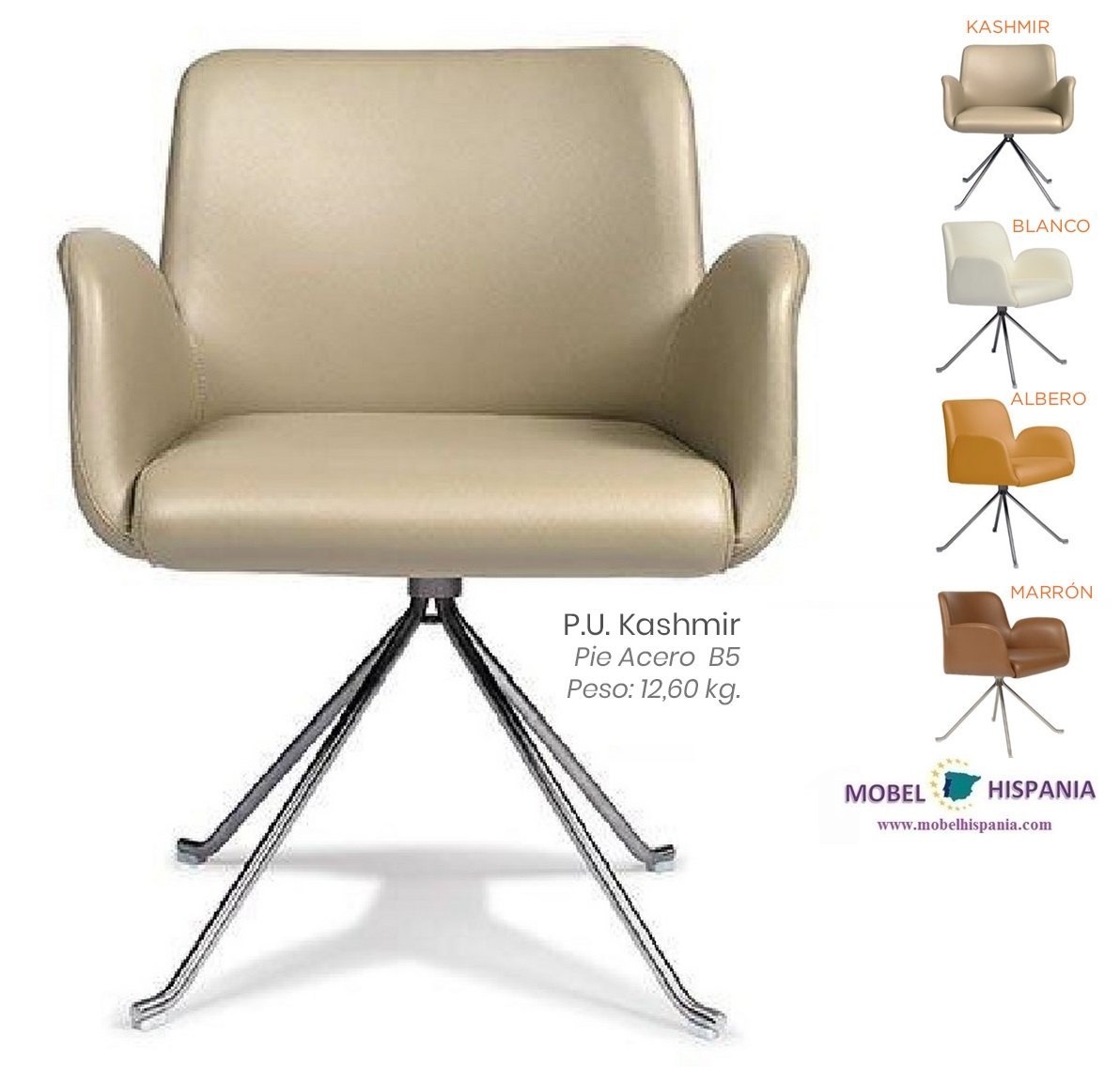 6618 pie acero asiento tapizado kashmir 1