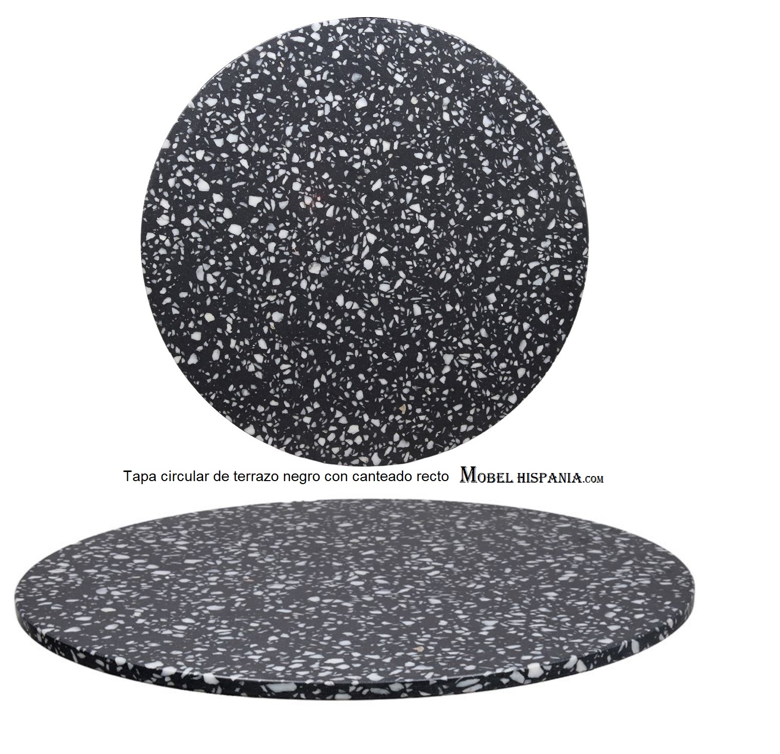 NEGRONI tapa circular terrazo negro 1