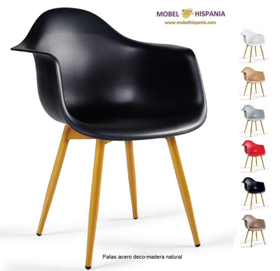 PICASSO sillon p4 deco madera natural carcasa roja 01 1