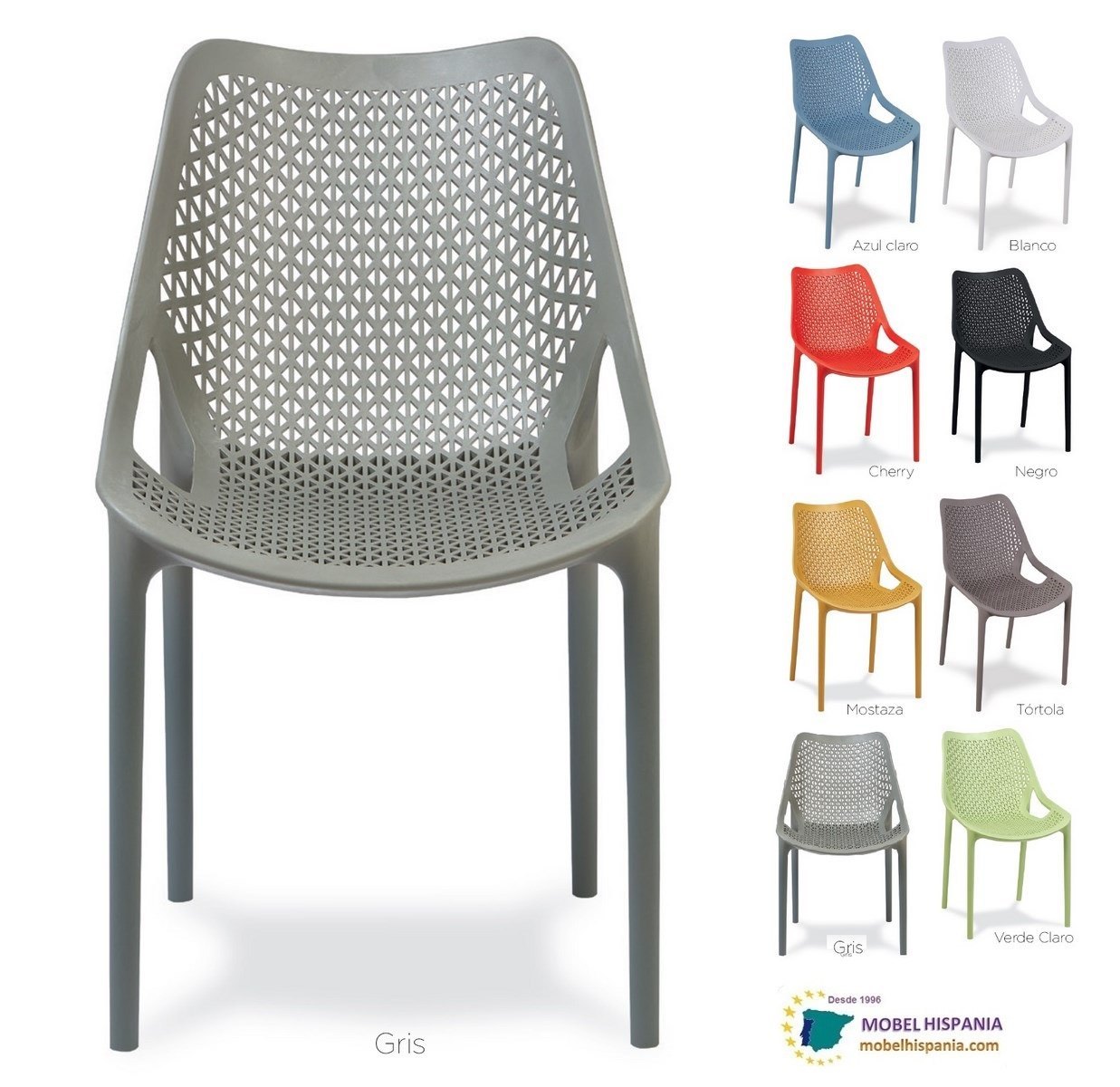 rosbili silla polipropileno gris 2