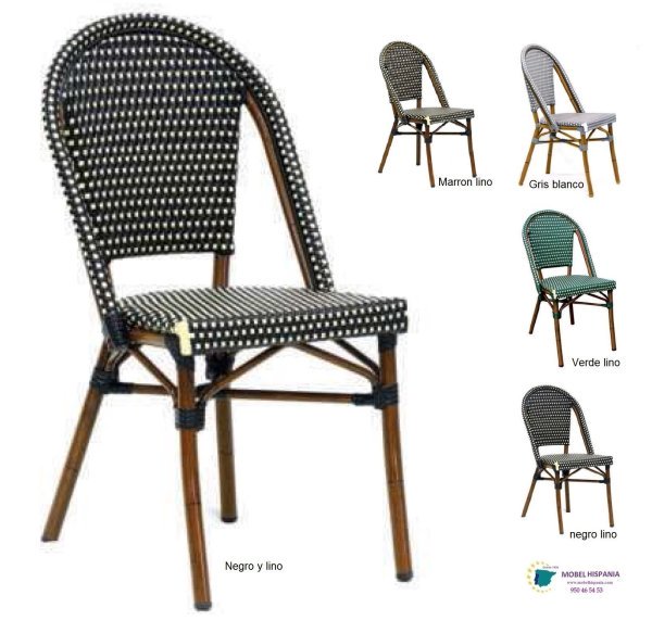 6363 silla aluminio teka asiento negro lino 2