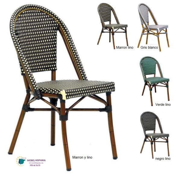 6363 silla aluminio teka siento marron lino 2