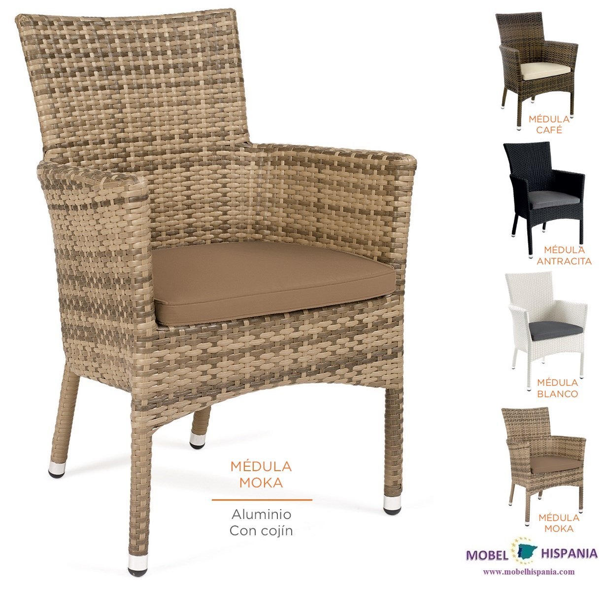 4518 sillon aluminio medula moka