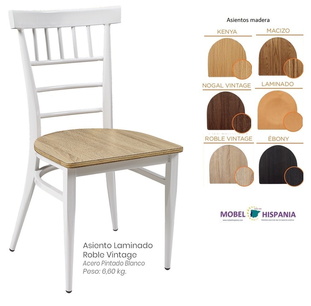 152 Silla blanco Laminado Roble Vintage 1