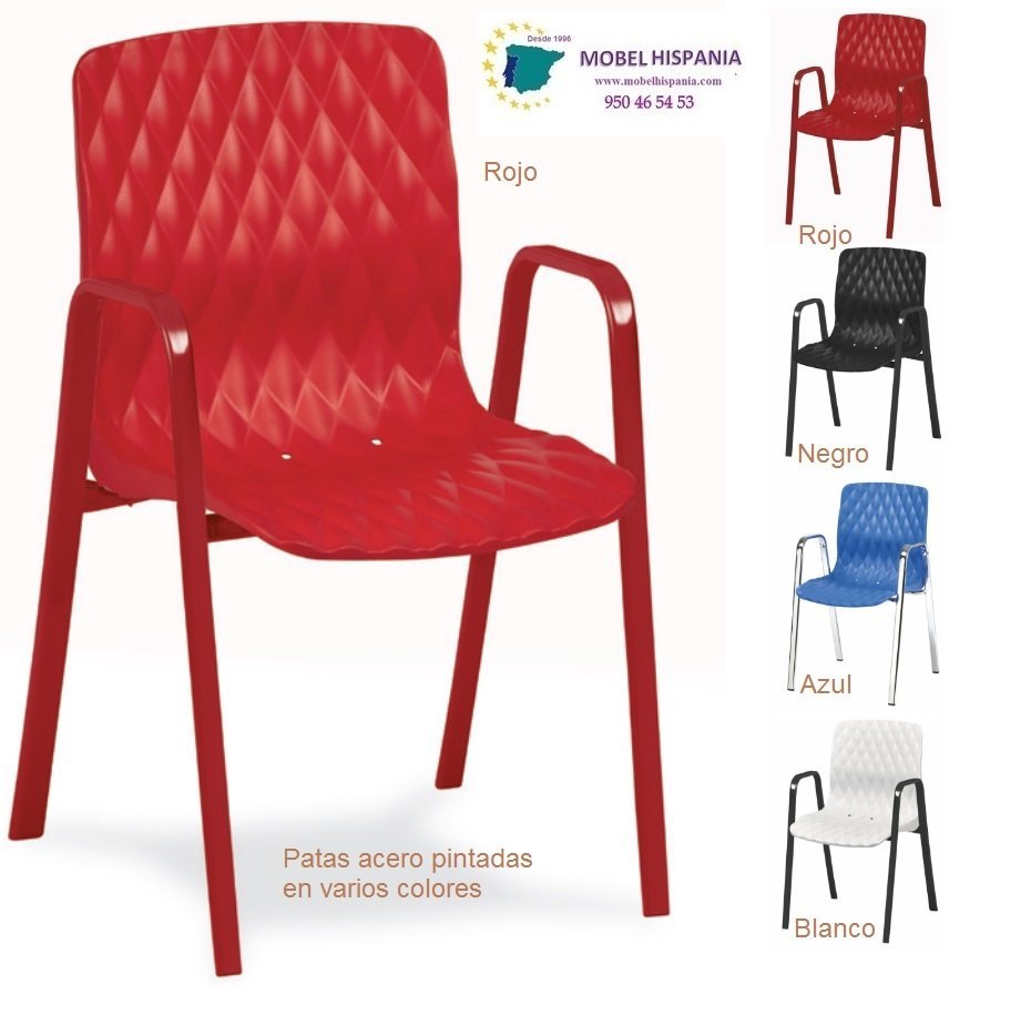 2208 sillon brazos metal cromado asiento negro 02 3