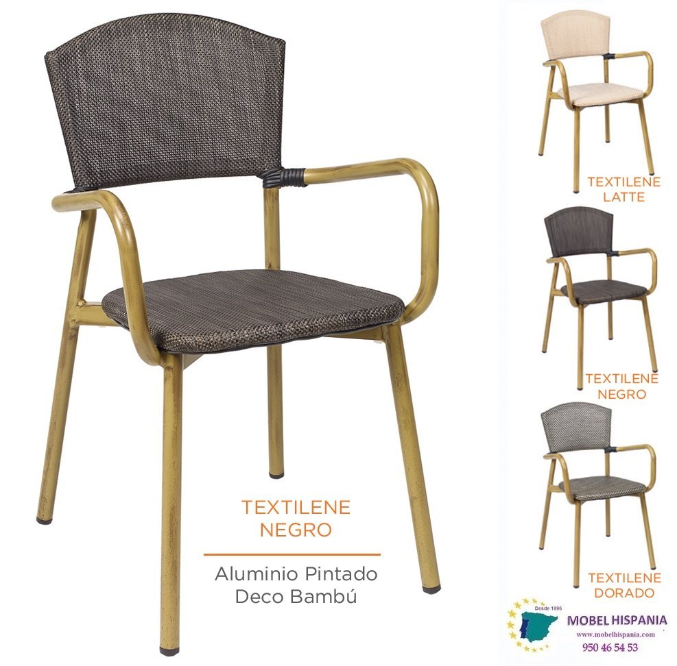 8132 deco bambu textilene Negro 1