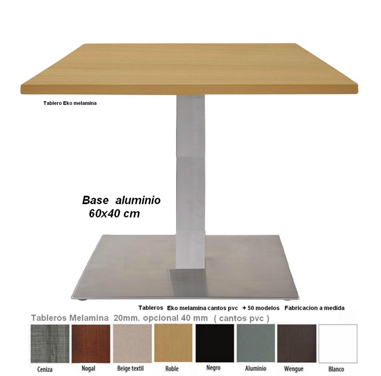2933 mesa pie rectangular aluminio mobel hispania