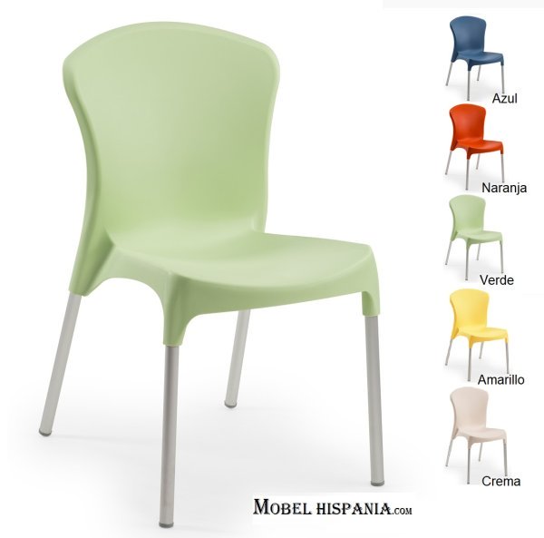 LUG225 Silla polipropileno verde 1 2