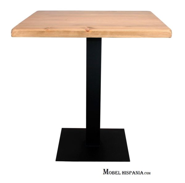 FERRO mesa negra tapa madera