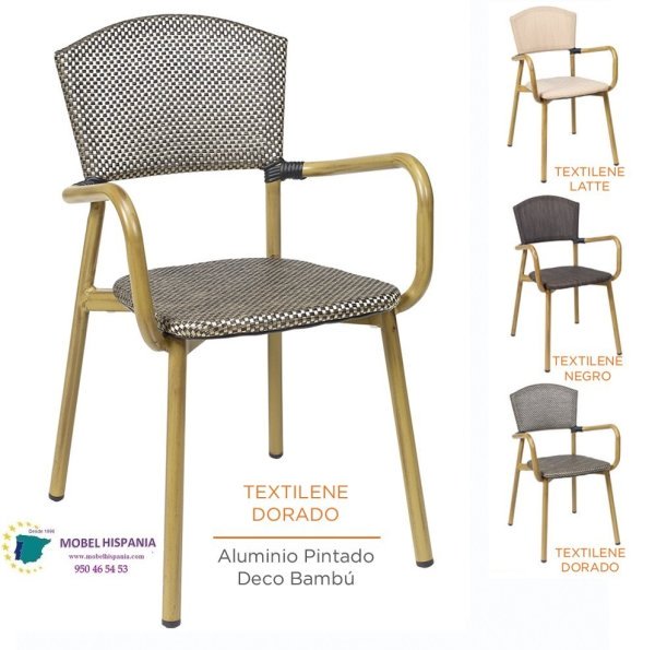 8132 deco bambu textilene Dorado 1
