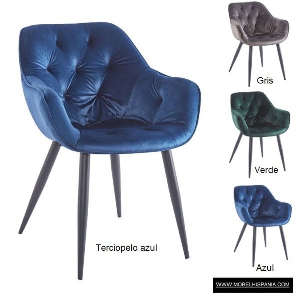 Creta Black Terciopelo azul w 1