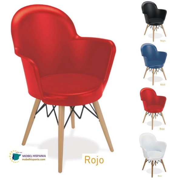 2720 sillon madera pvc rojo 3