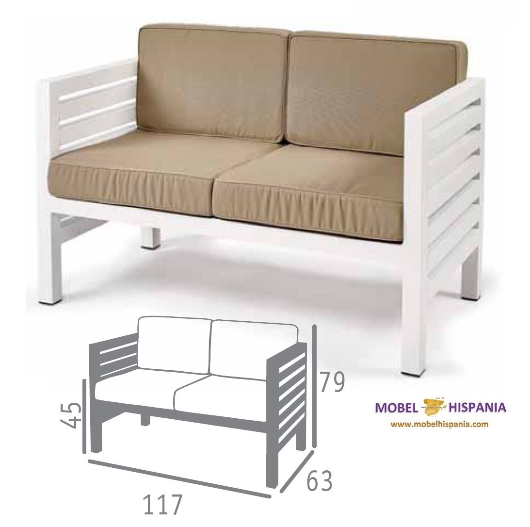 ORION1 sofa blanco cojin marron 1 2