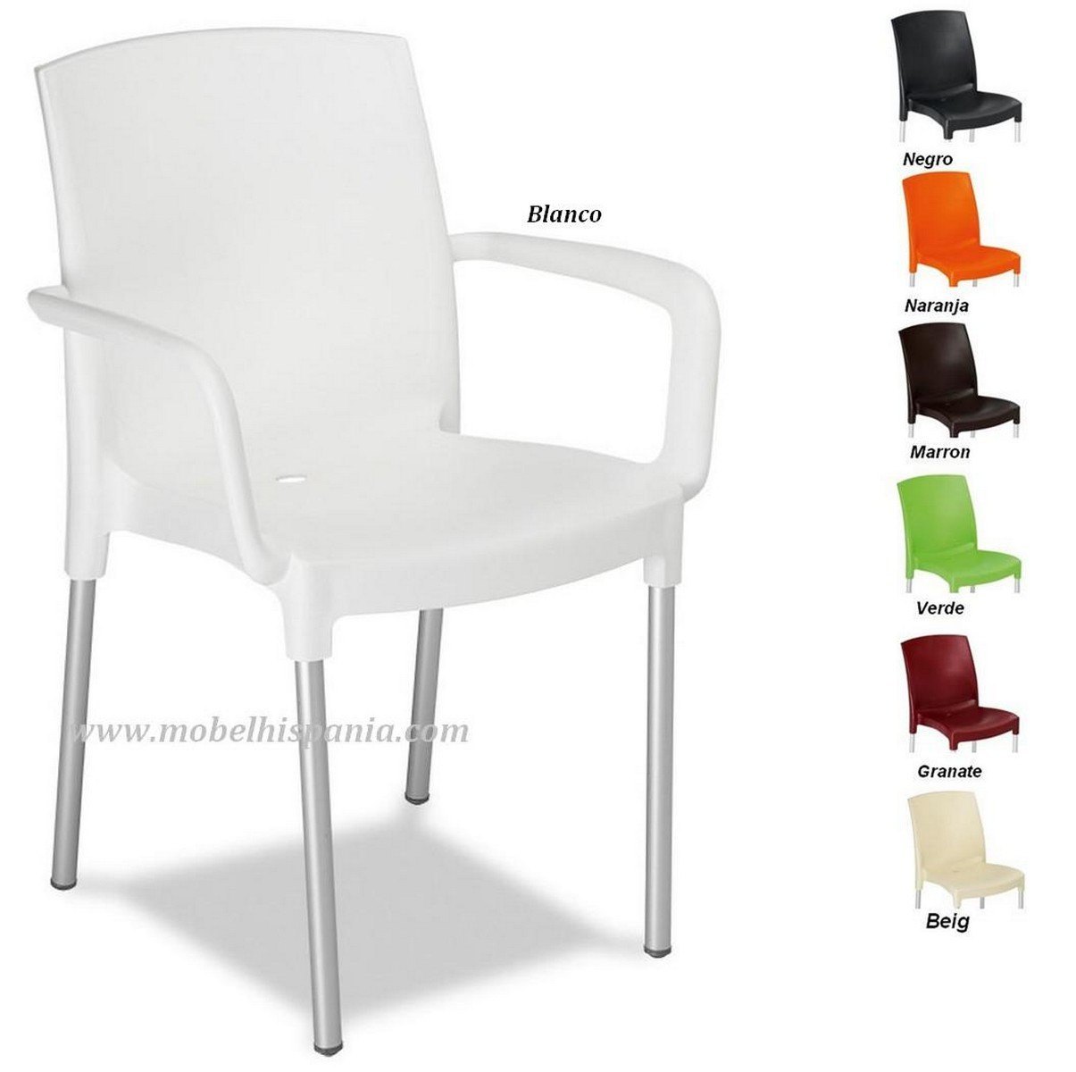 2662 sillon aluminio resina blanco mobel hispania 1