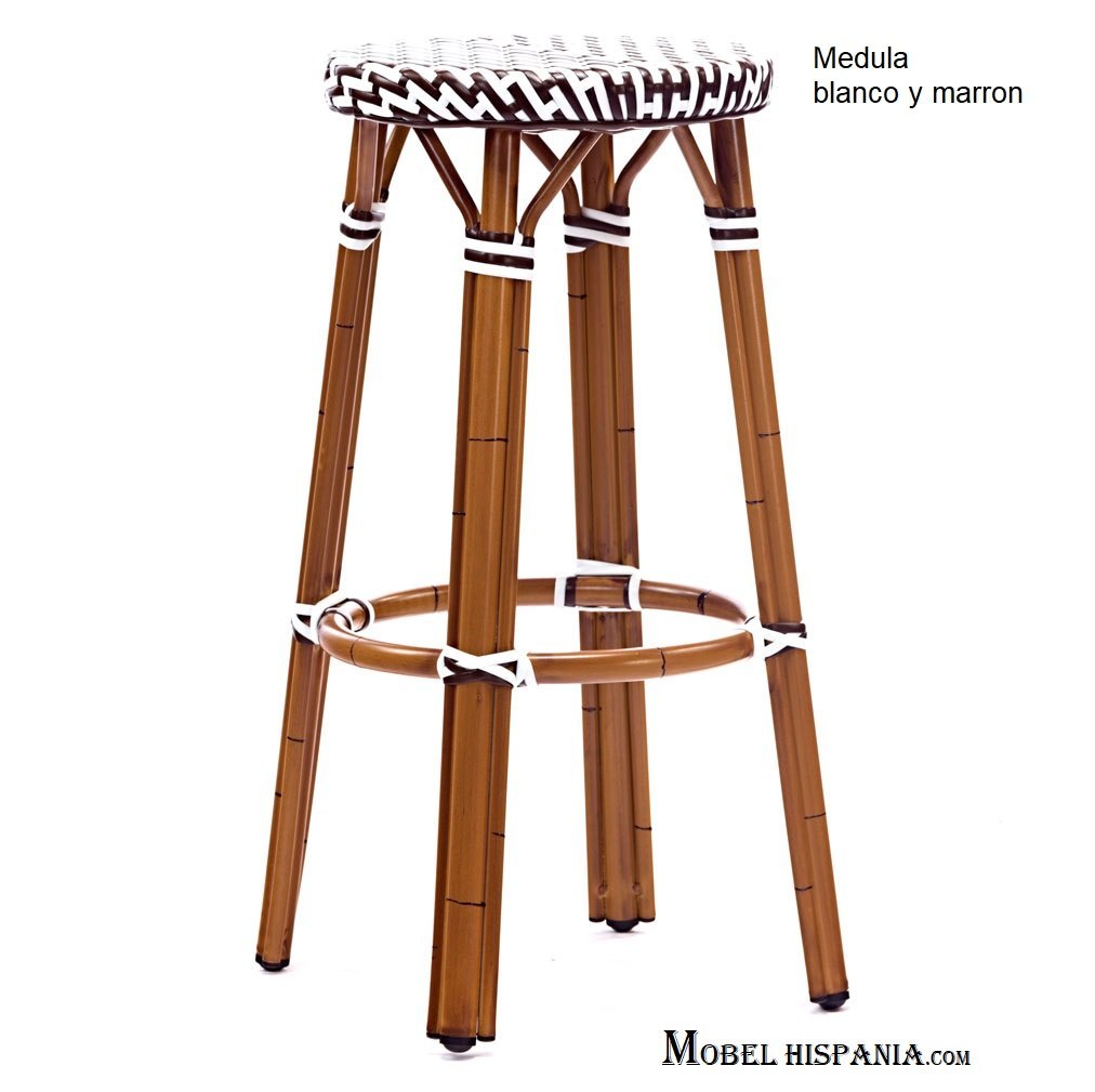 GENOVA Taburete aluminio bambu