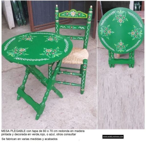Mesa alta verde cuadrada 13