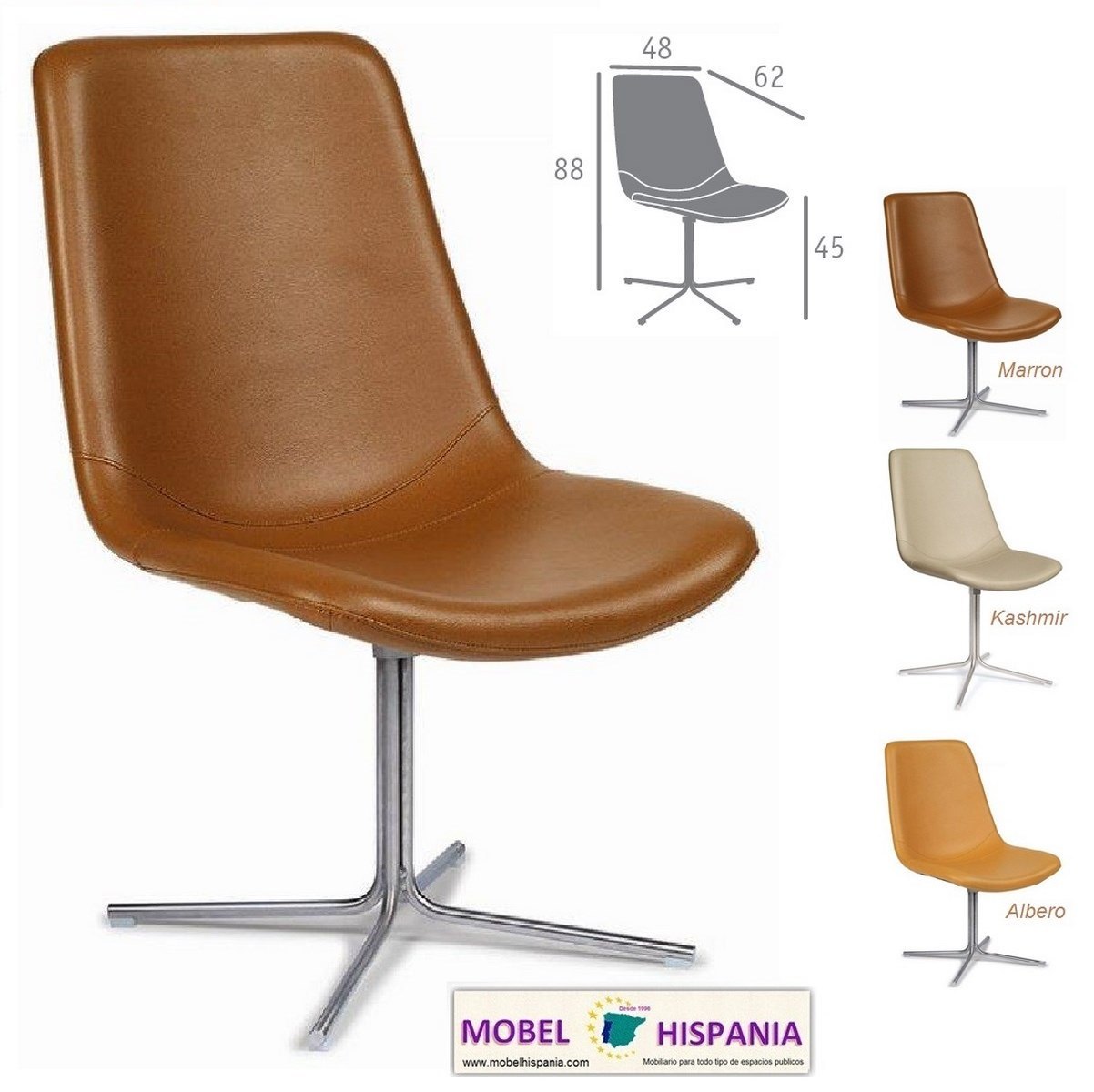 6619 silla cromada tapi marron 1