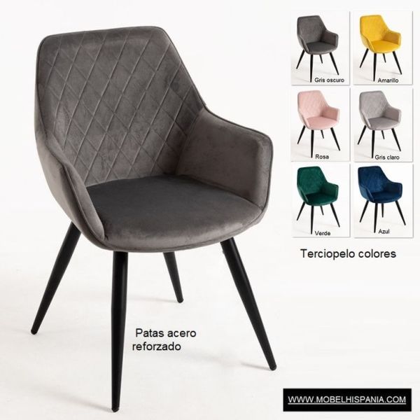 Sertan terciopelo gris oscuro w 1