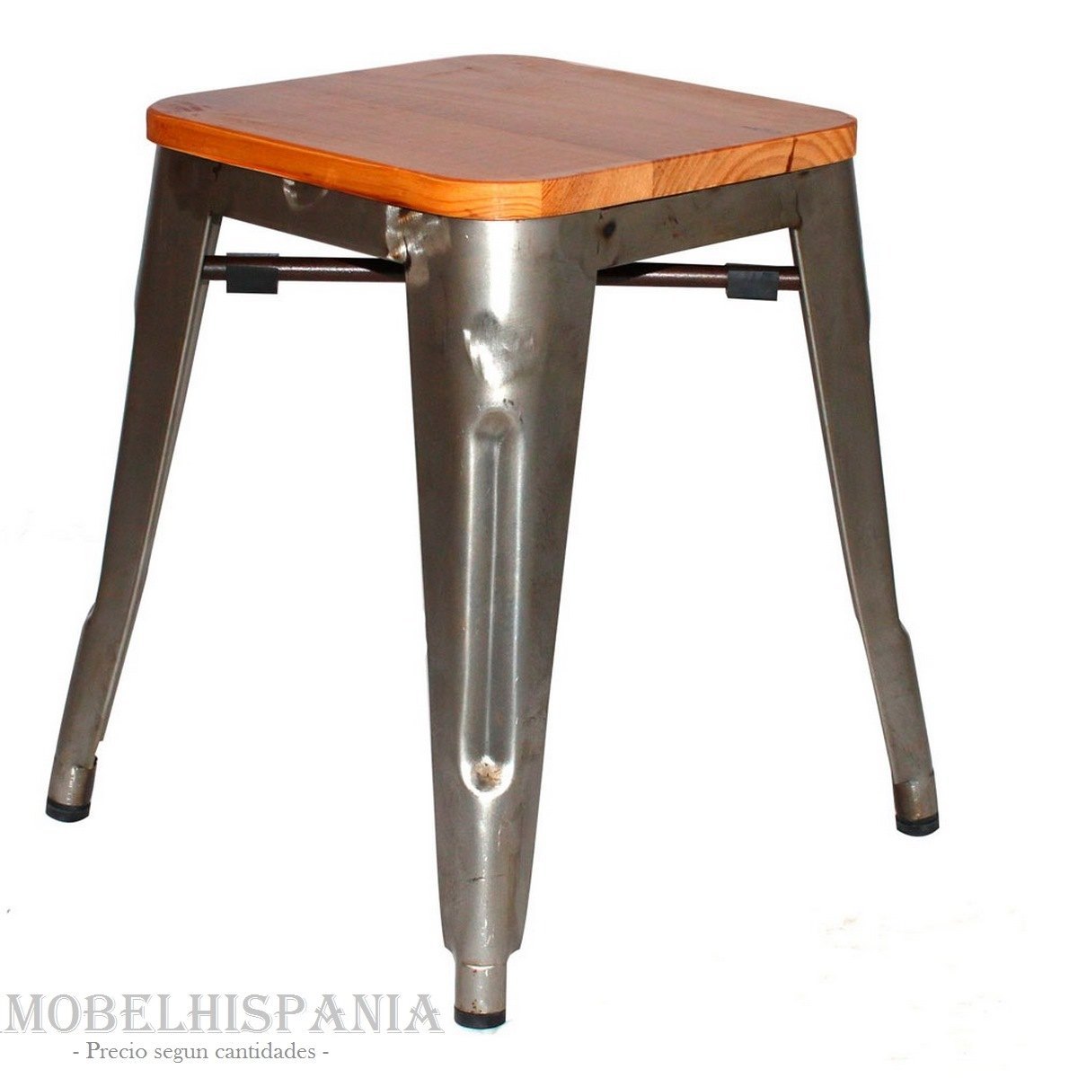 WOODIANA barnizado taburete industrial tolix 06