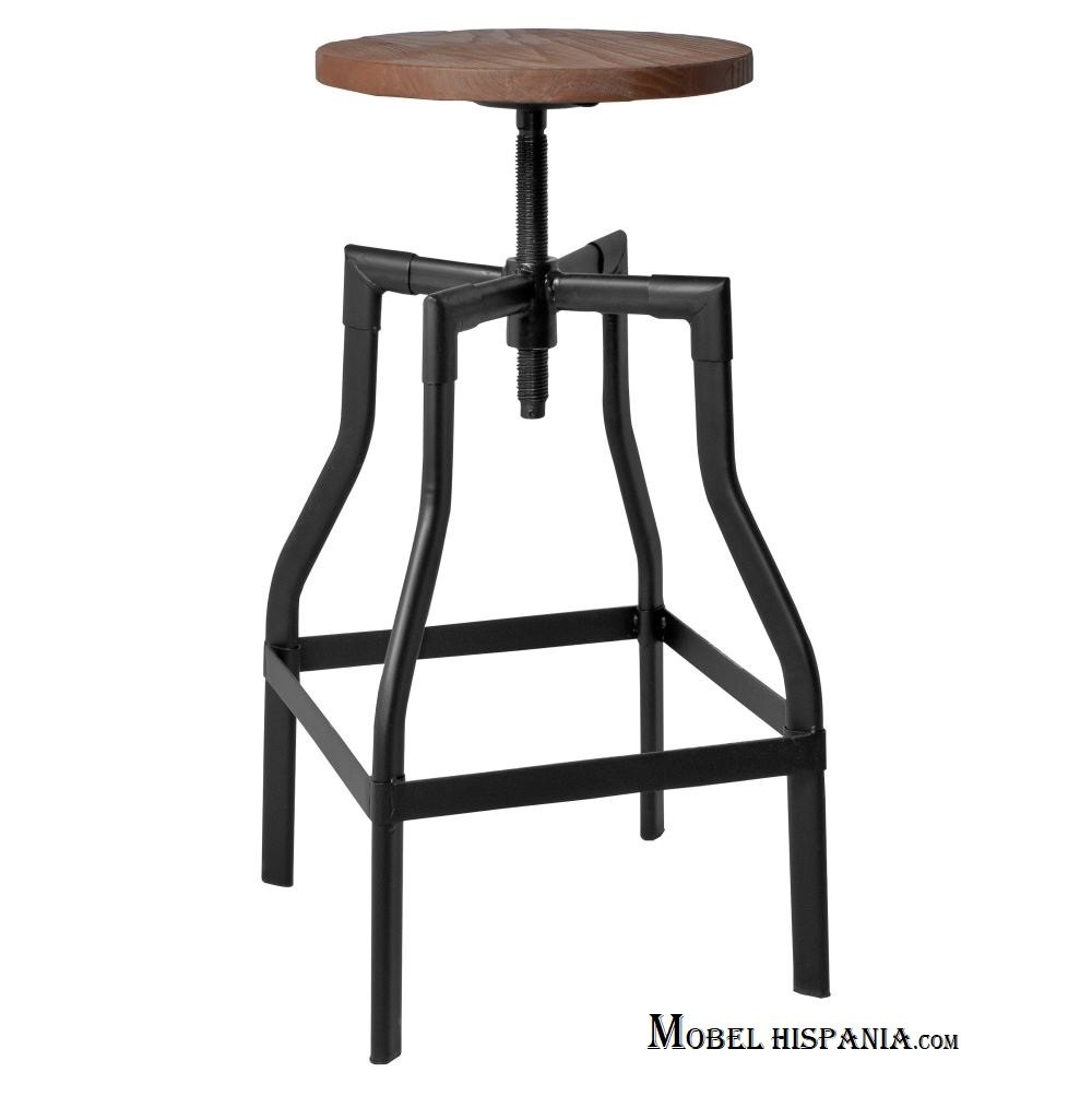 STONER Taburete negro madera 01