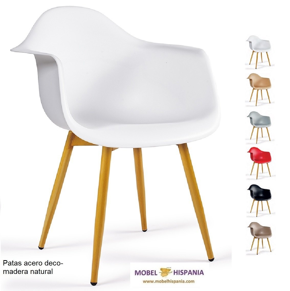 PICASSO sillon p4 deco madera natural carcasa blanca 1