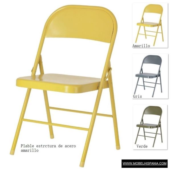Aidana silla acero plegable amarillow 3